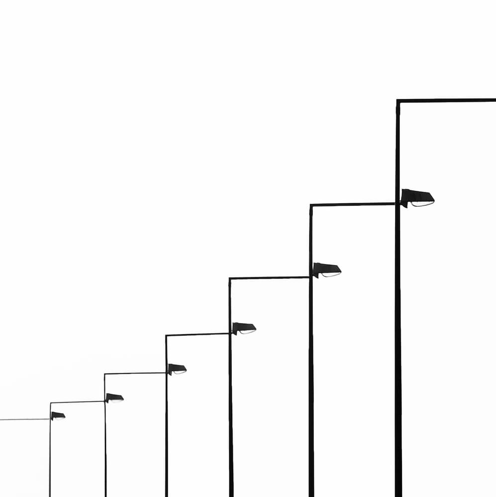 Ascending Street Lights by Anna Niemiec — canvas wall art