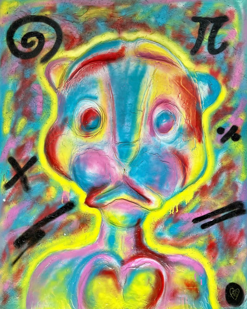 Colorful Math Character by Guldhart — canvas wall art