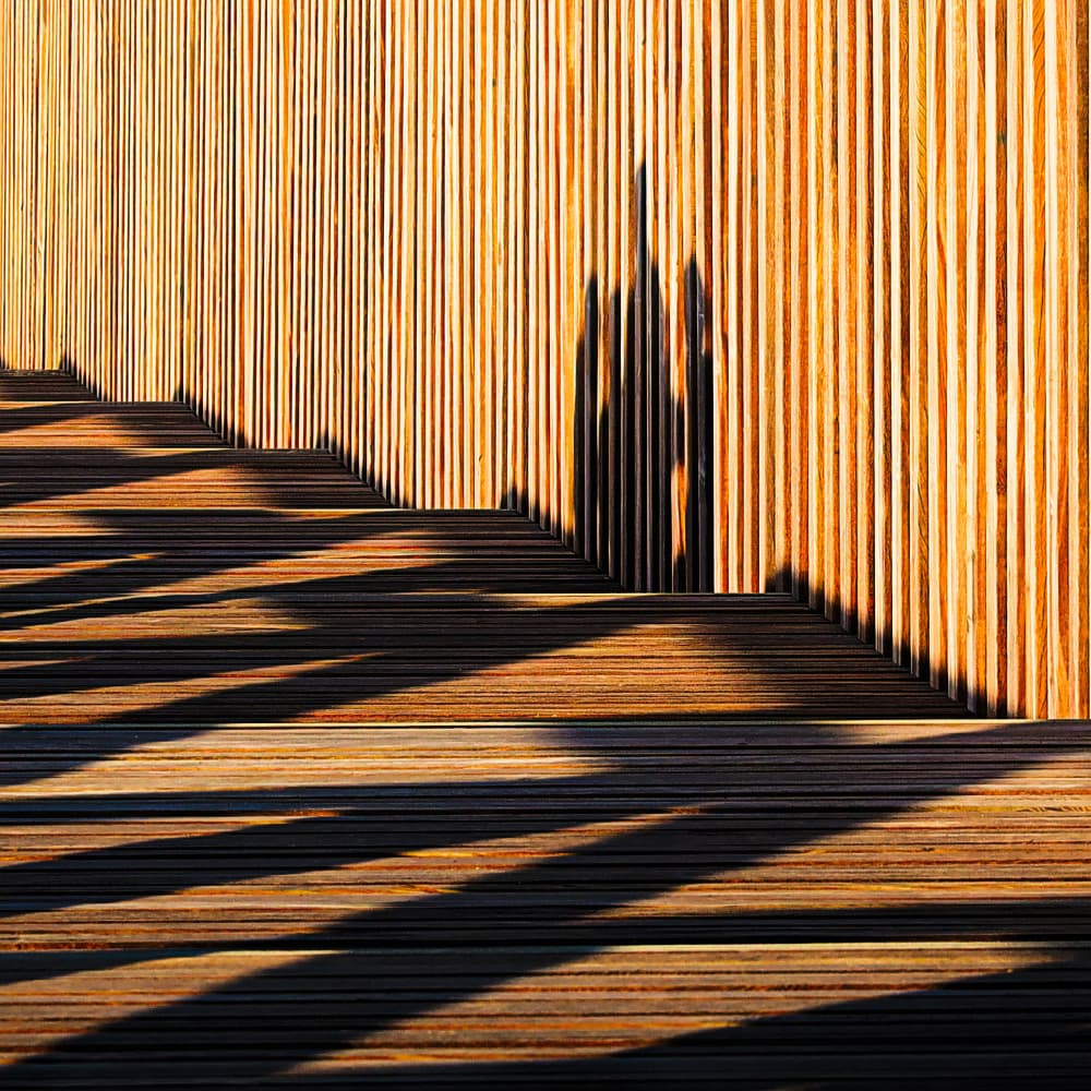 Geometric Wood Shadows by Bruno Flour — canvas wall art