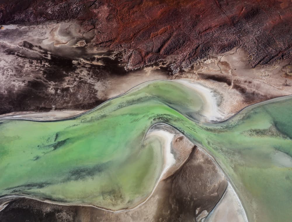 Aerial Green River Landscape by Shenshen Dou — canvas wall art