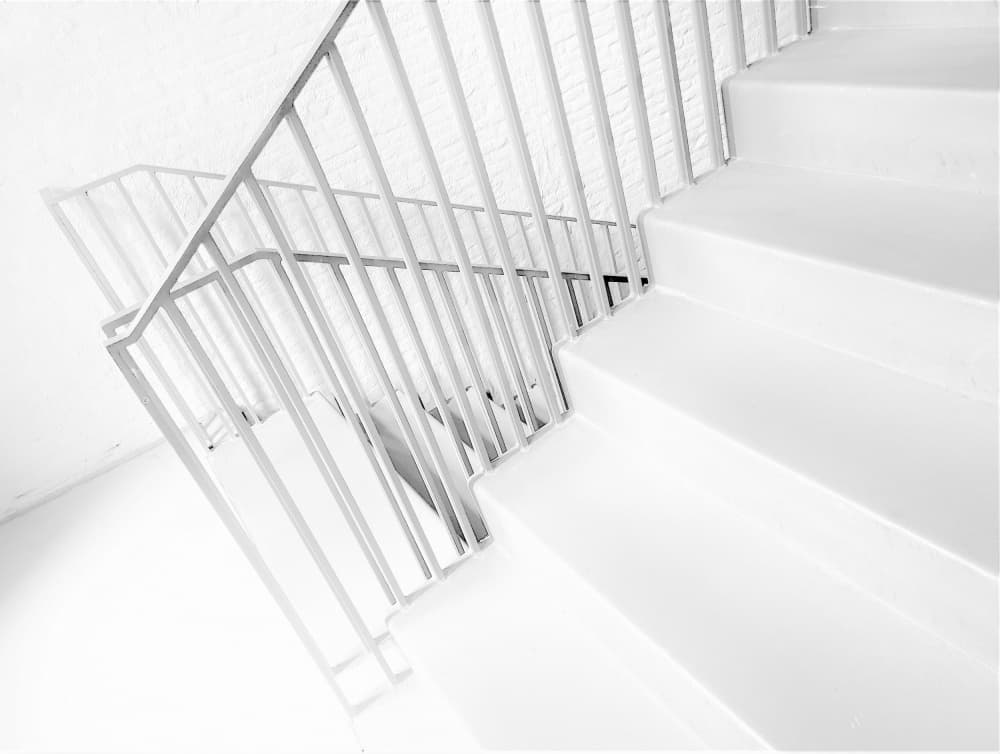 Modern White Staircase by Huib Limberg — canvas wall art