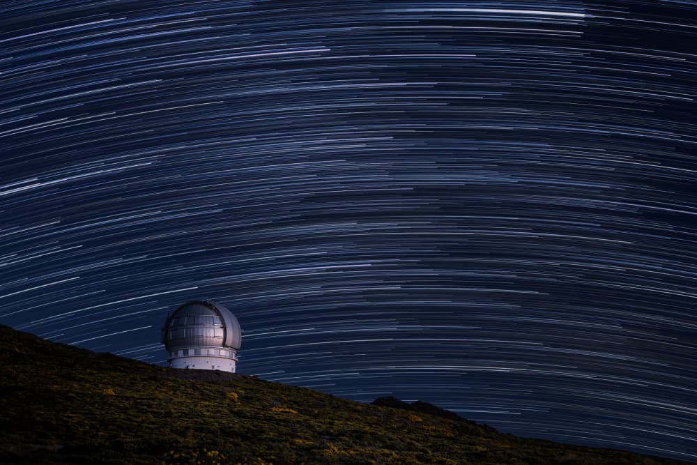 Star Trails Observatory by Rafal R. Nebelski — canvas wall art