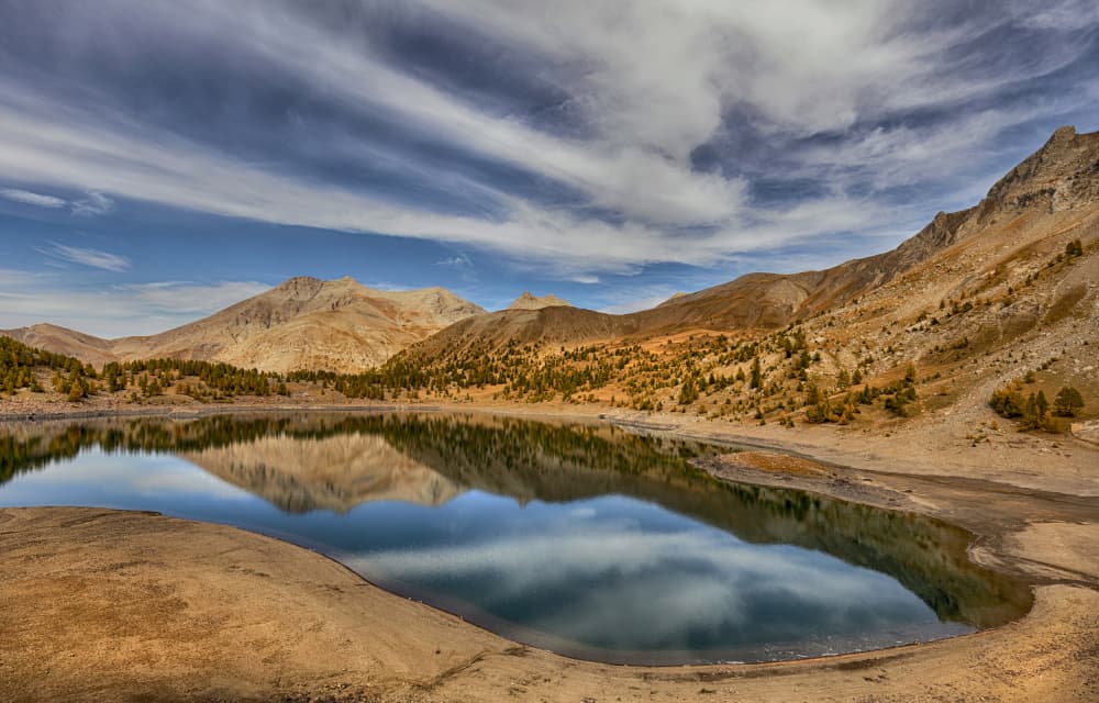 Golden Autumn Mountain Lake by Paolo Bolla — canvas wall art