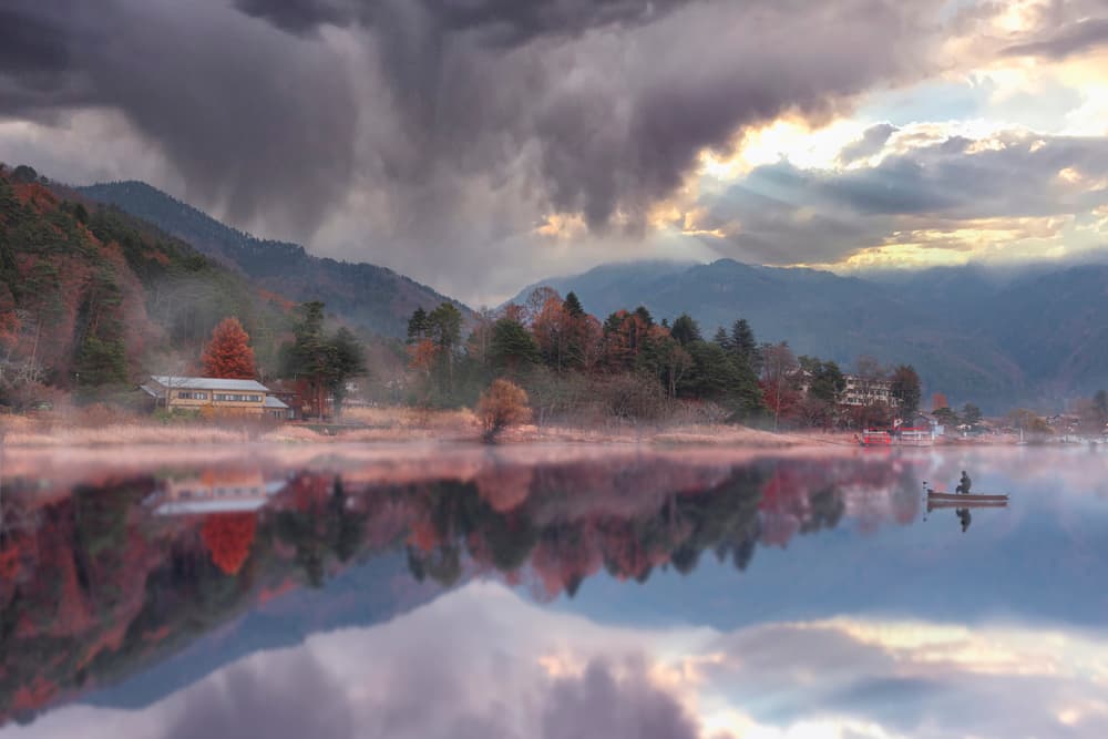 Misty Autumn Lake Reflection by Ozan AKTAS — canvas wall art