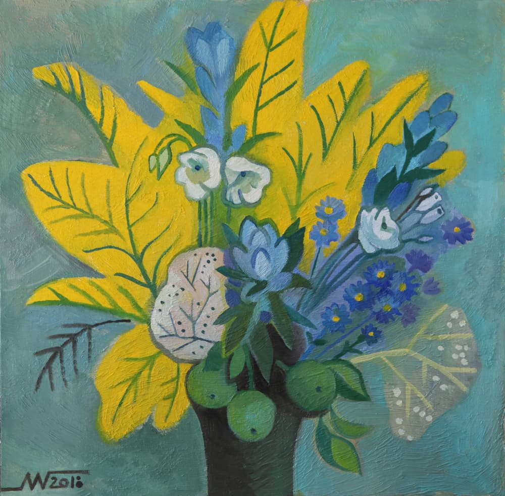 Modern Botanical Bouquet by Marina Gorkaeva — canvas wall art