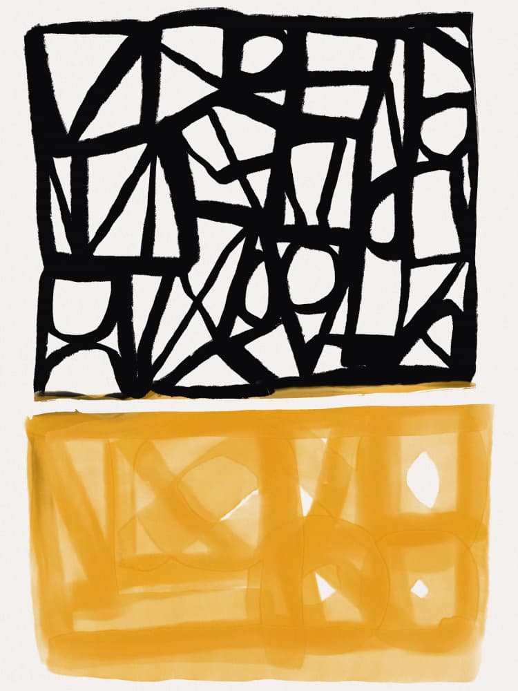 Geometric Yellow Divide by Little Dean — canvas wall art