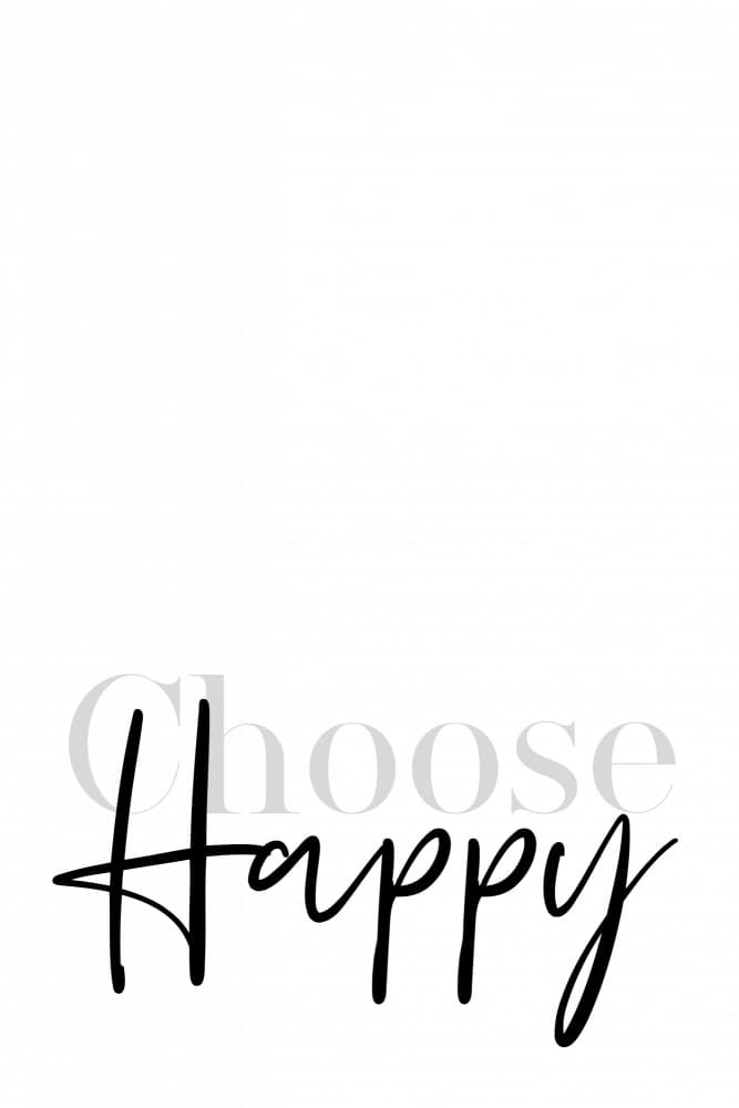 Choose Happy Script Quote by Melanie Viola — canvas wall art