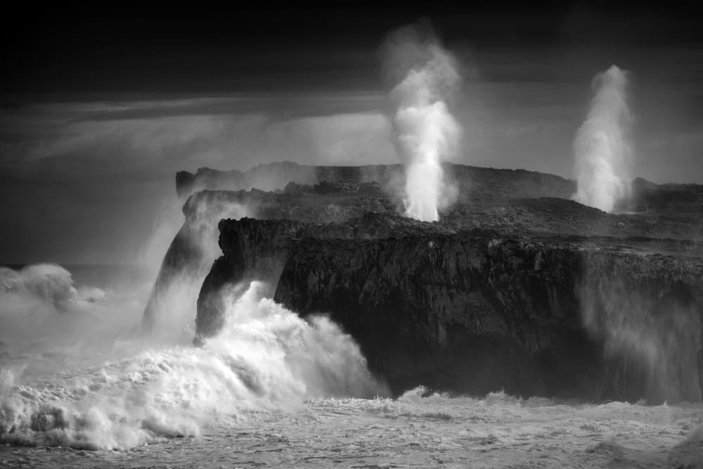 Dramatic Coastal Spray by Rodrigo Núñez Buj — canvas wall art