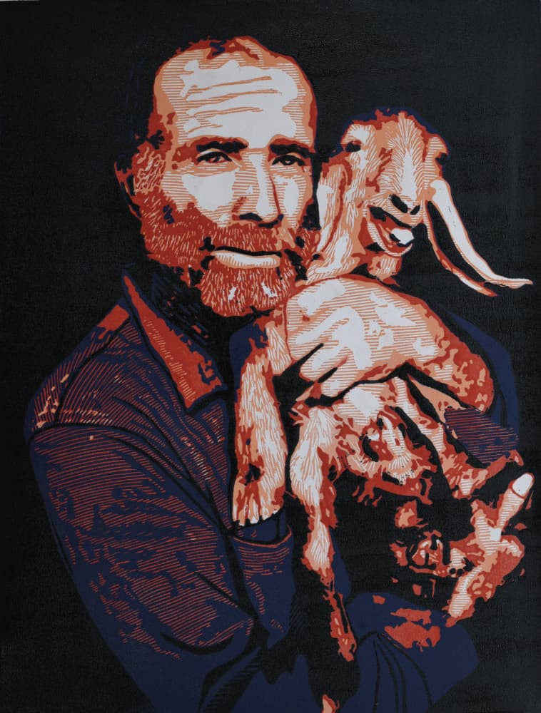 Bearded Man Happy Goat by Tosin Oyeniyi — canvas wall art