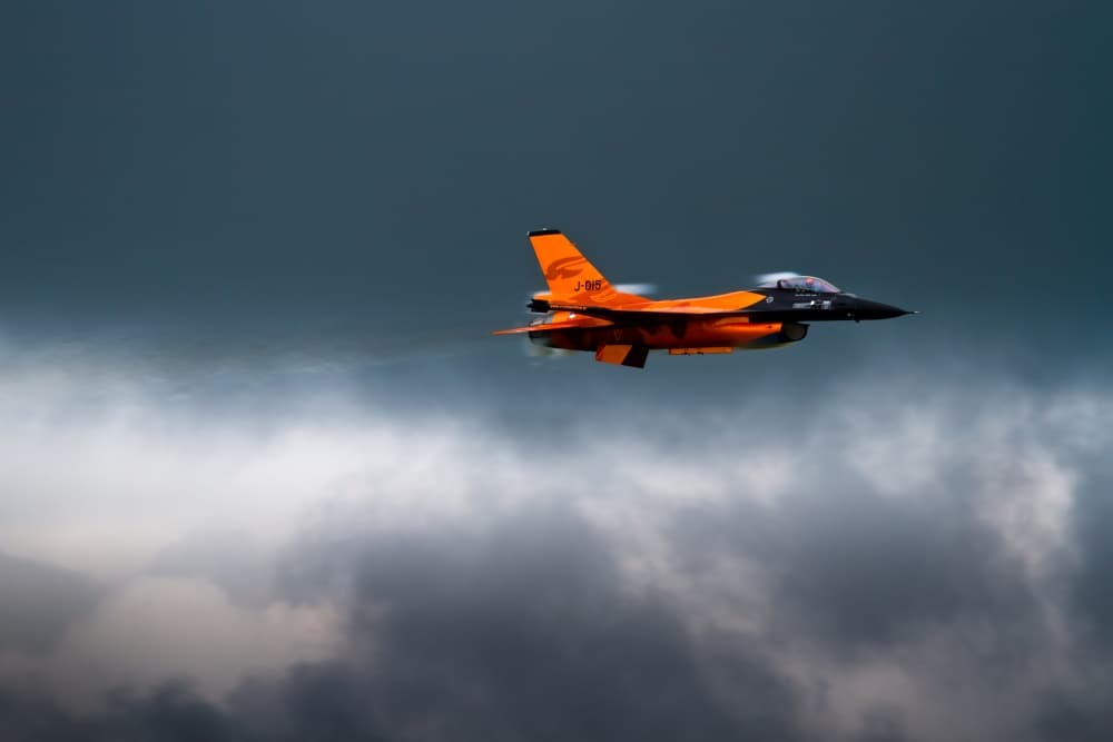 Powerful Orange Jet Flight by Niels Christian Wulff — canvas wall art