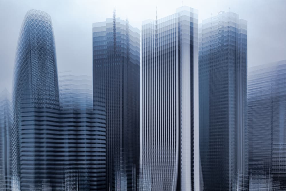 Dynamic City Skyscrapers by Sasaki Makoto — canvas wall art