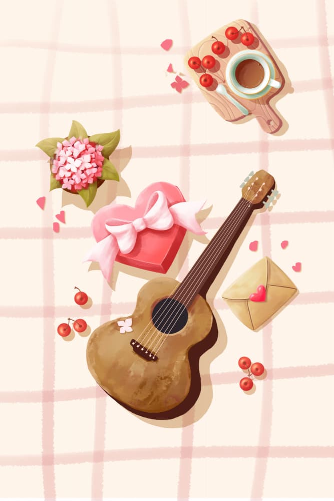 Romantic Guitar Picnic by Xuan Thai — canvas wall art