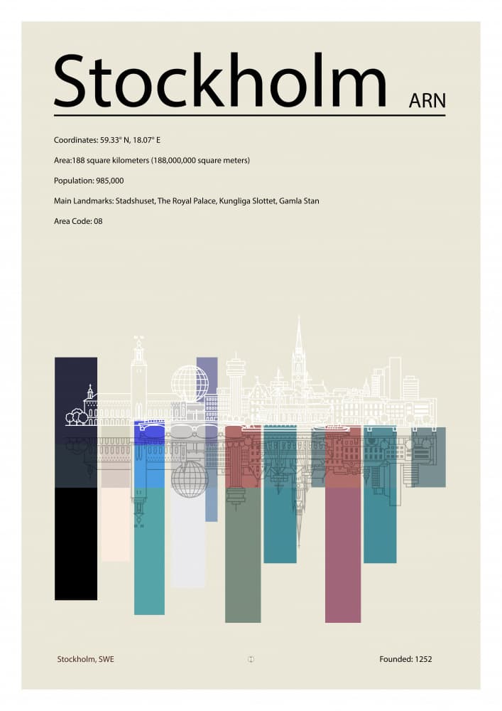 Stockholm City Graphic by cartissi — canvas wall art