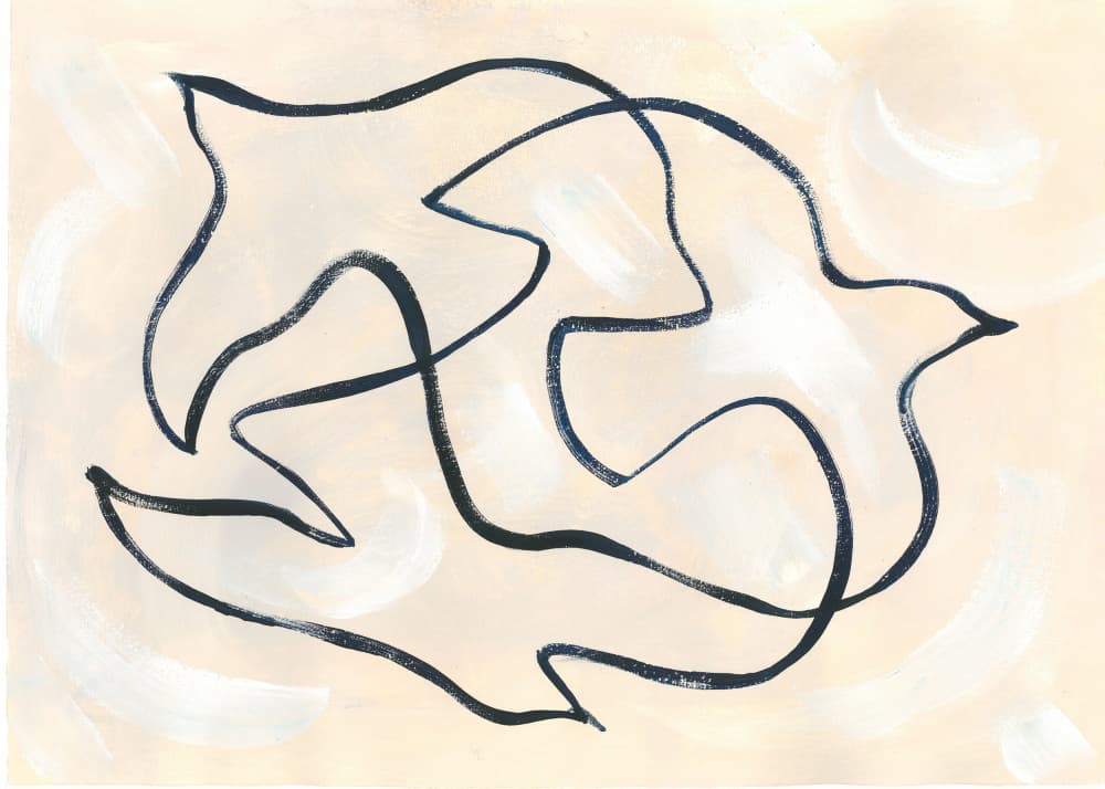 Flowing Doves Dance by Isabelle Brent — canvas wall art