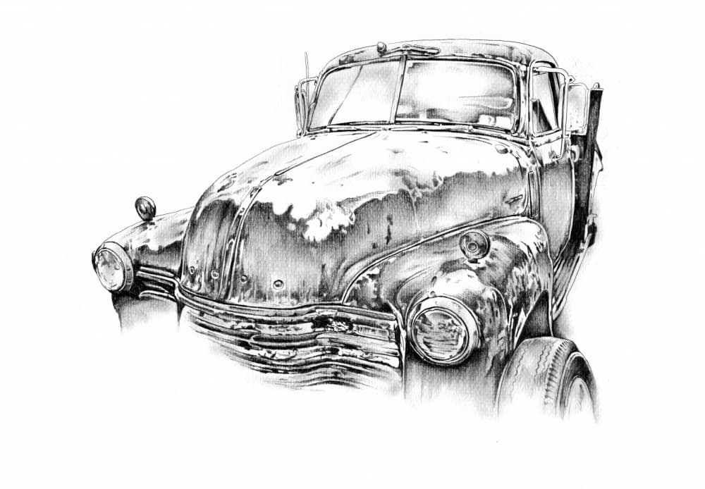 Rusty Vintage Truck by Kulik — canvas wall art