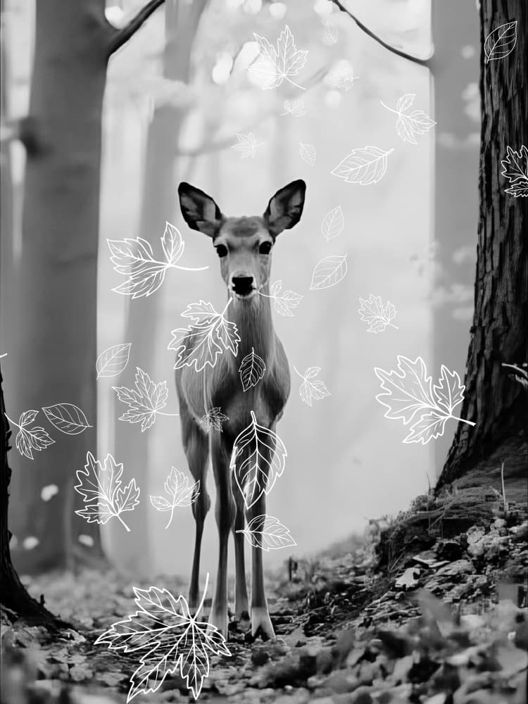 Magical Forest Deer by Ohkimiko — canvas wall art