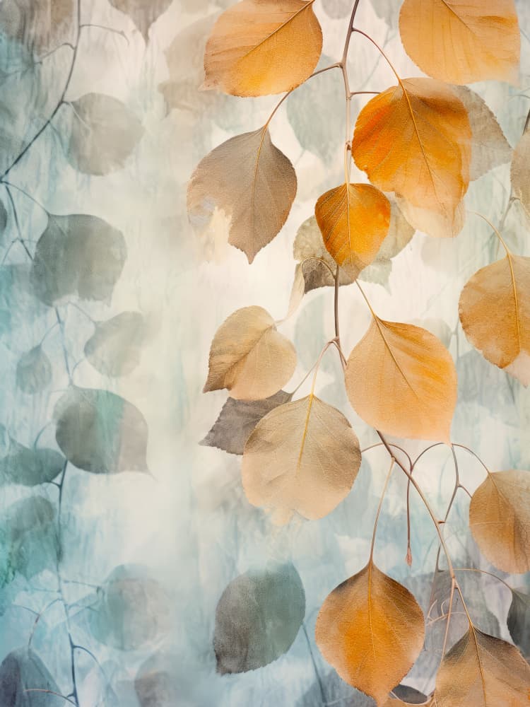 Golden Autumn Leaves by Justyna Jaszke — canvas wall art
