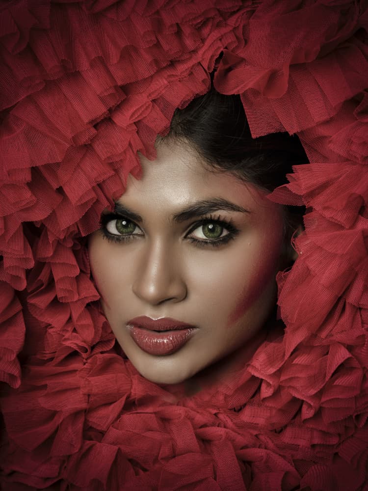 Red Ruffled Beauty by PARTHA BHATTACHARYYA — canvas wall art
