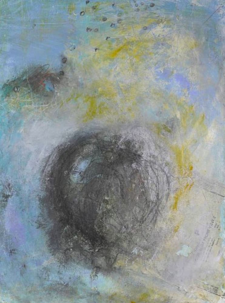 Muted Blue Grey Abstract by Deb Chaney — canvas wall art