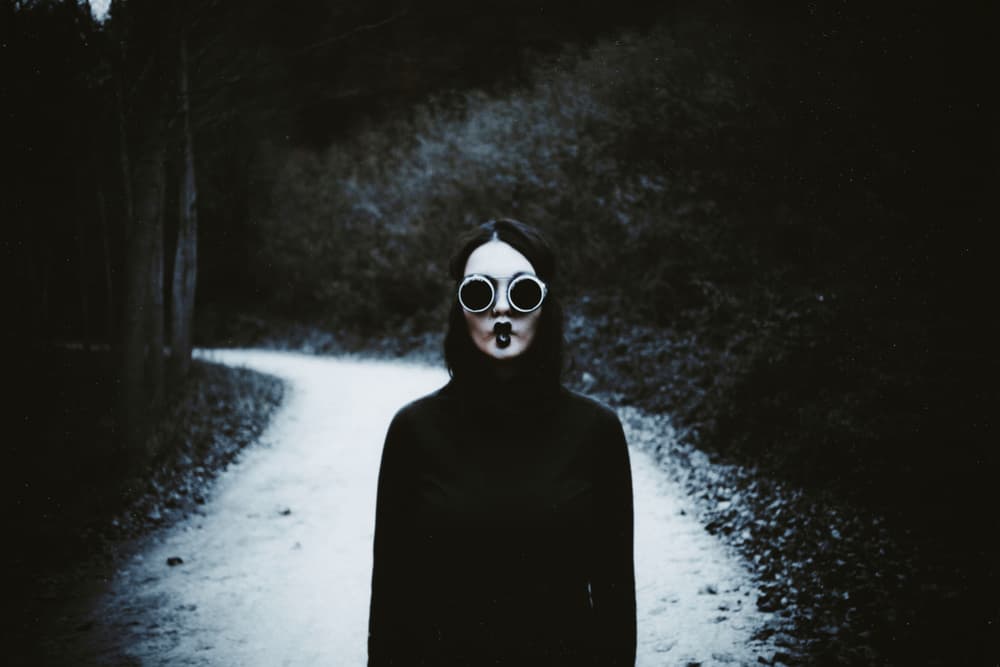 Mysterious Goggles Portrait by Koki Jovanovic — canvas wall art