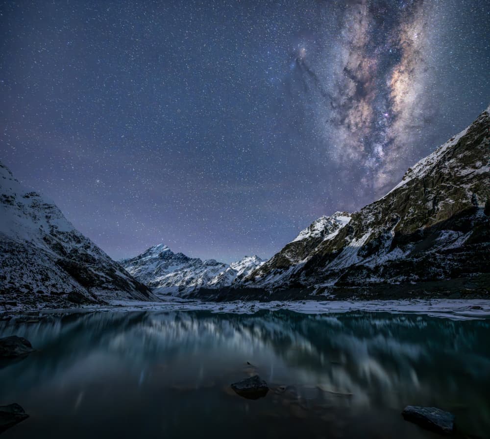 Milky Way Mountain Lake by James Zhen Yu — canvas wall art