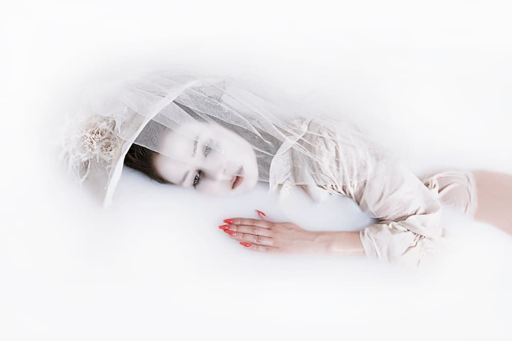 Veiled Woman Milk Bath by Carola Kayen-Mouthaan — canvas wall art