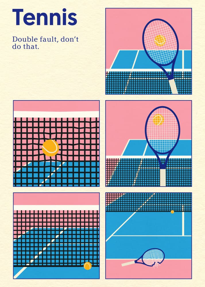 Poster Tennis Double Vault by Rosi Feist — canvas wall art