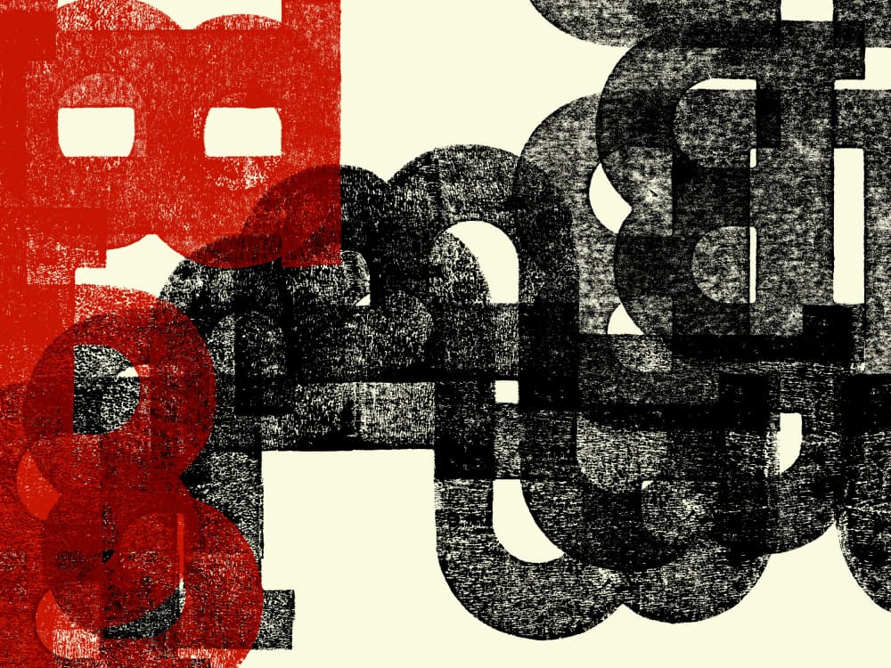 Red Black Typography by Petr Strnad — canvas wall art