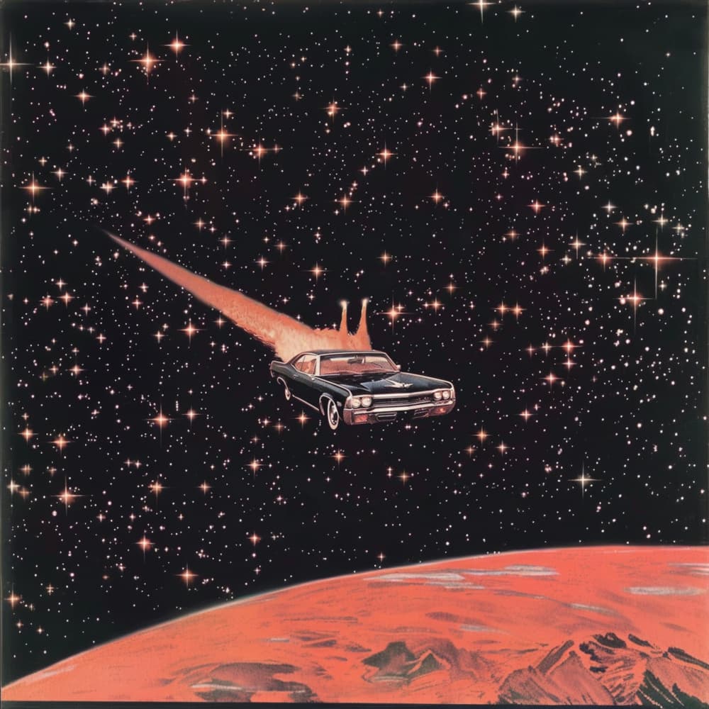 Flying Car Red Planet by Samantha Hearn — canvas wall art