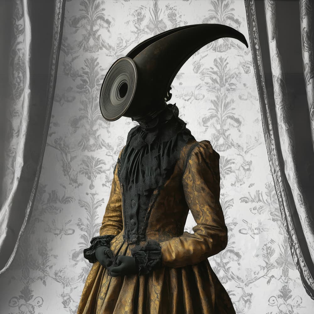 Mysterious Golden Gown by Sue Skellern — canvas wall art