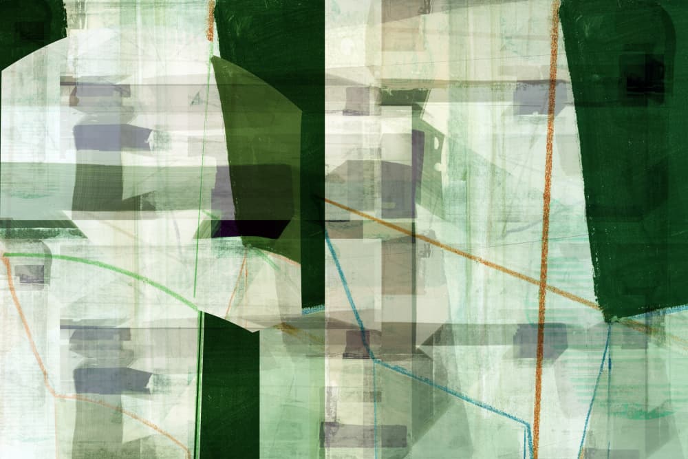 Green Geometric Layers by cartissi — canvas wall art