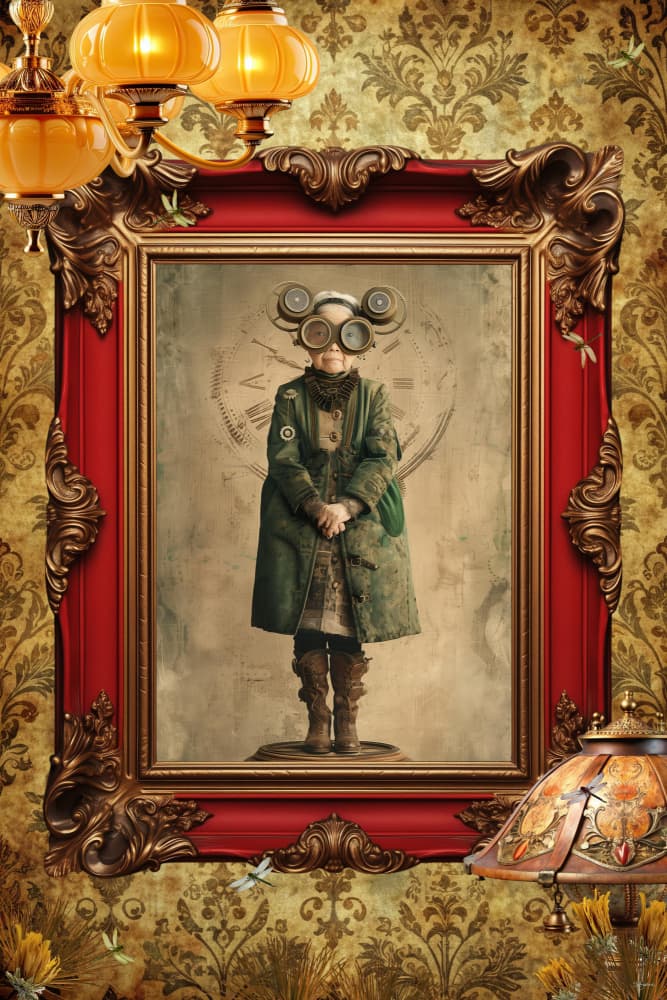 Vintage Steampunk Character by Sue Skellern — canvas wall art