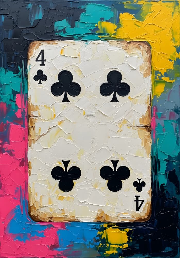 Vibrant Clubs Playing Card by HUGO — canvas wall art
