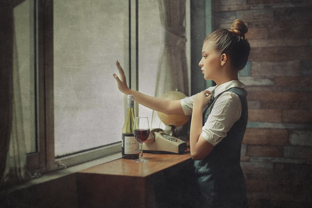 Pensive Woman At Window by Djayent Abdillah — canvas wall art