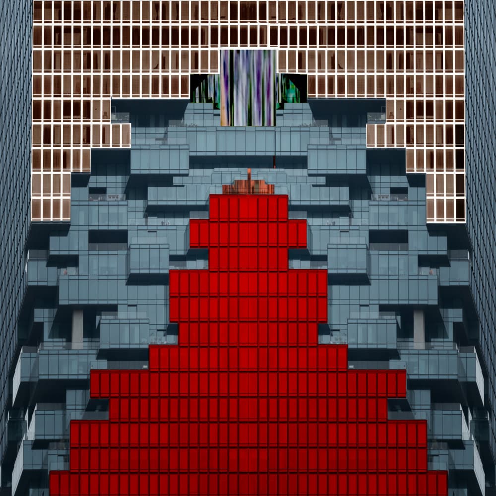 Red Urban Architecture by Harry Verschelden — canvas wall art