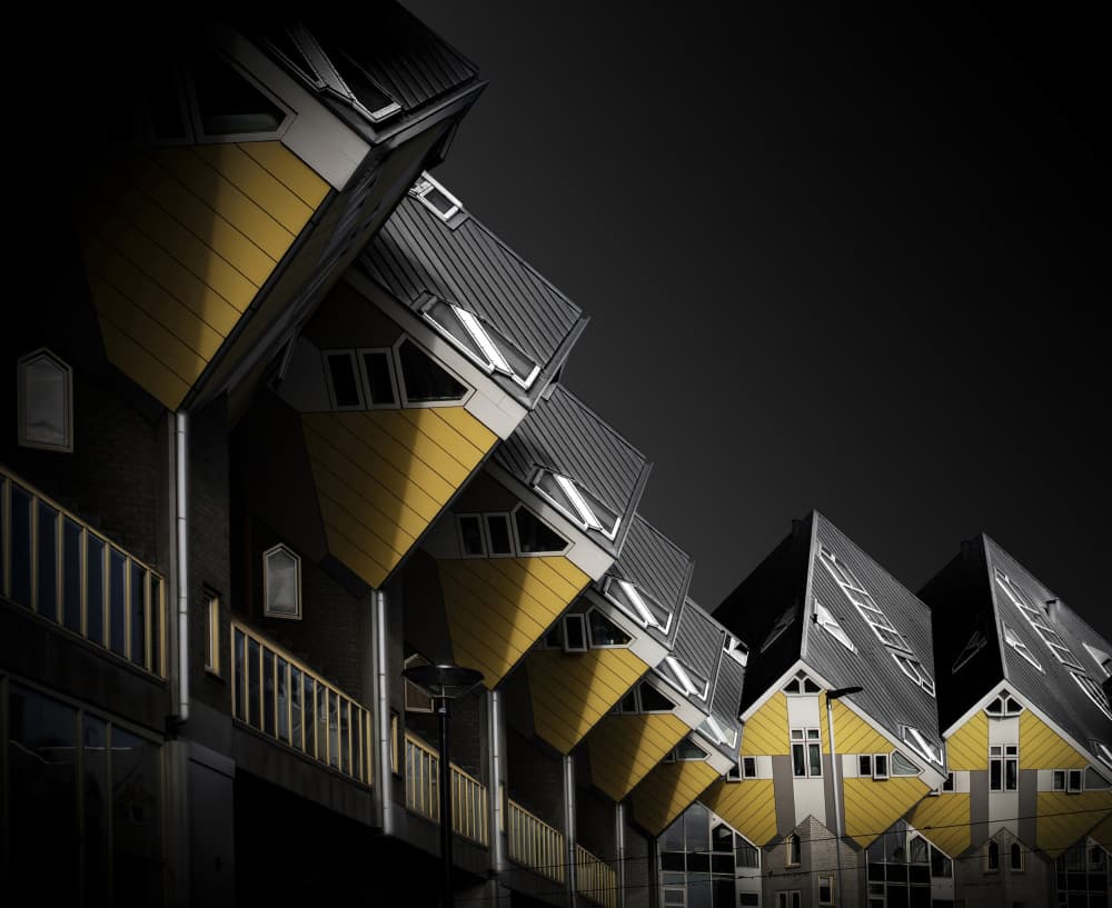 Yellow Cube Architecture by Anita Martin AnnaPileaFotografie — canvas wall art
