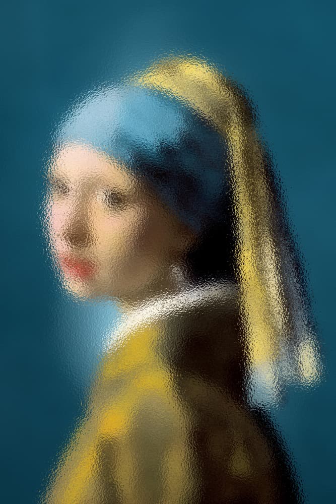 Textured Pearl Portrait by Marja van den Hurk — canvas wall art