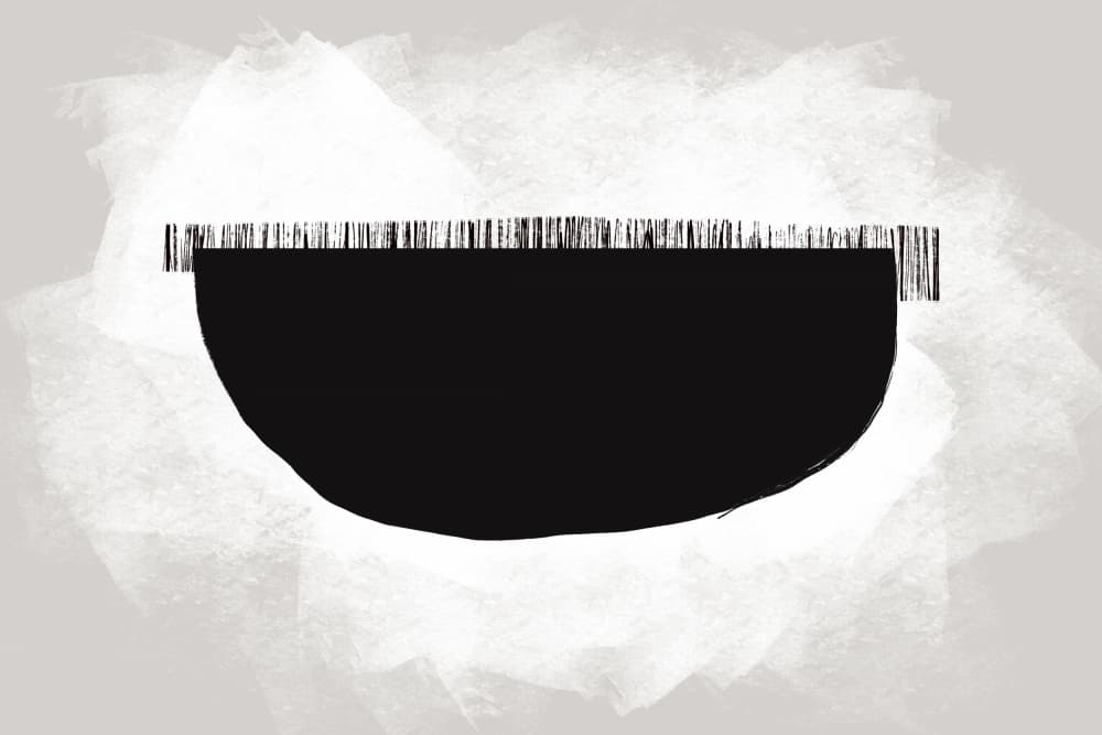 Black Semi-Circle With Vertical Lines by uplusmestudio — canvas wall art