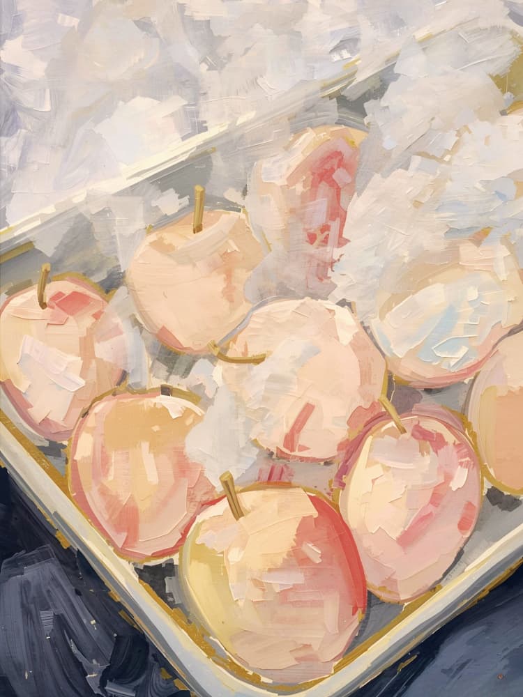 Fresh Apples on Ice by Ohkimiko — canvas wall art