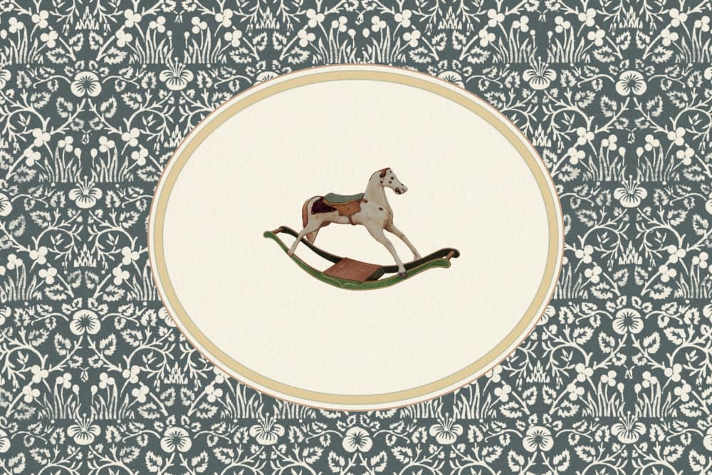 Rocking Horse Floral Pattern by Wild Violets — canvas wall art