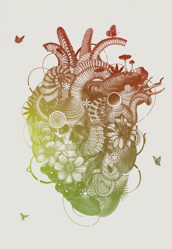 Intricate Floral Heart by Jaco Putker — canvas wall art