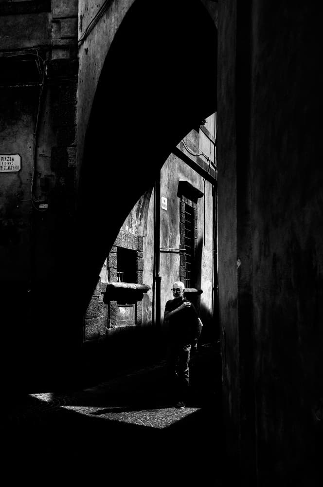Old Man Archway Shadow by Antonio Grambone — canvas wall art