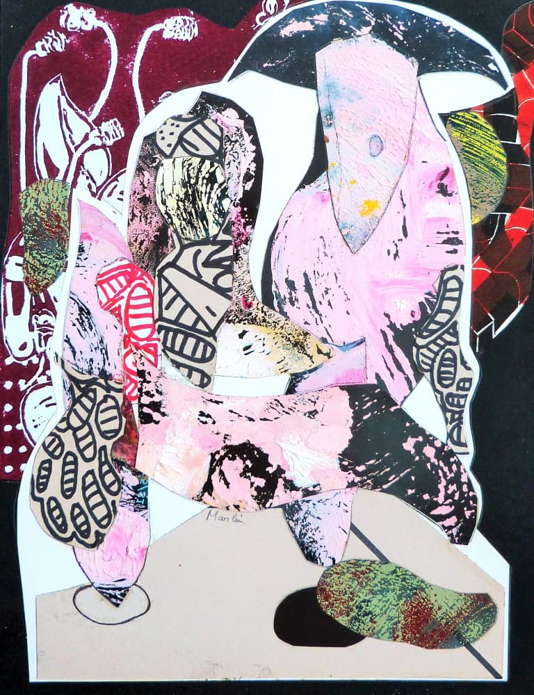 Pink Abstract Collage by Pascal Marlin — canvas wall art