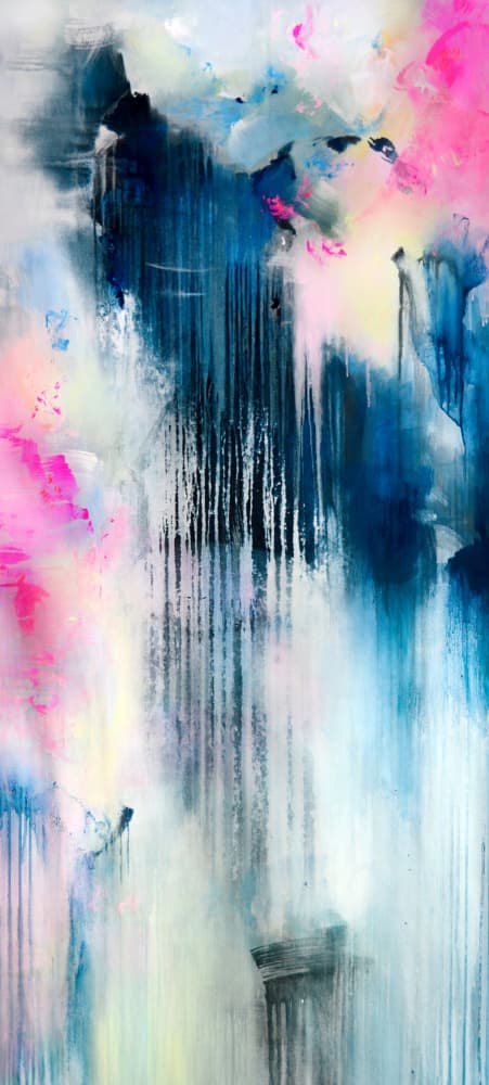 Dynamic Blue Pink Abstract by Kirsten Handelmann — canvas wall art