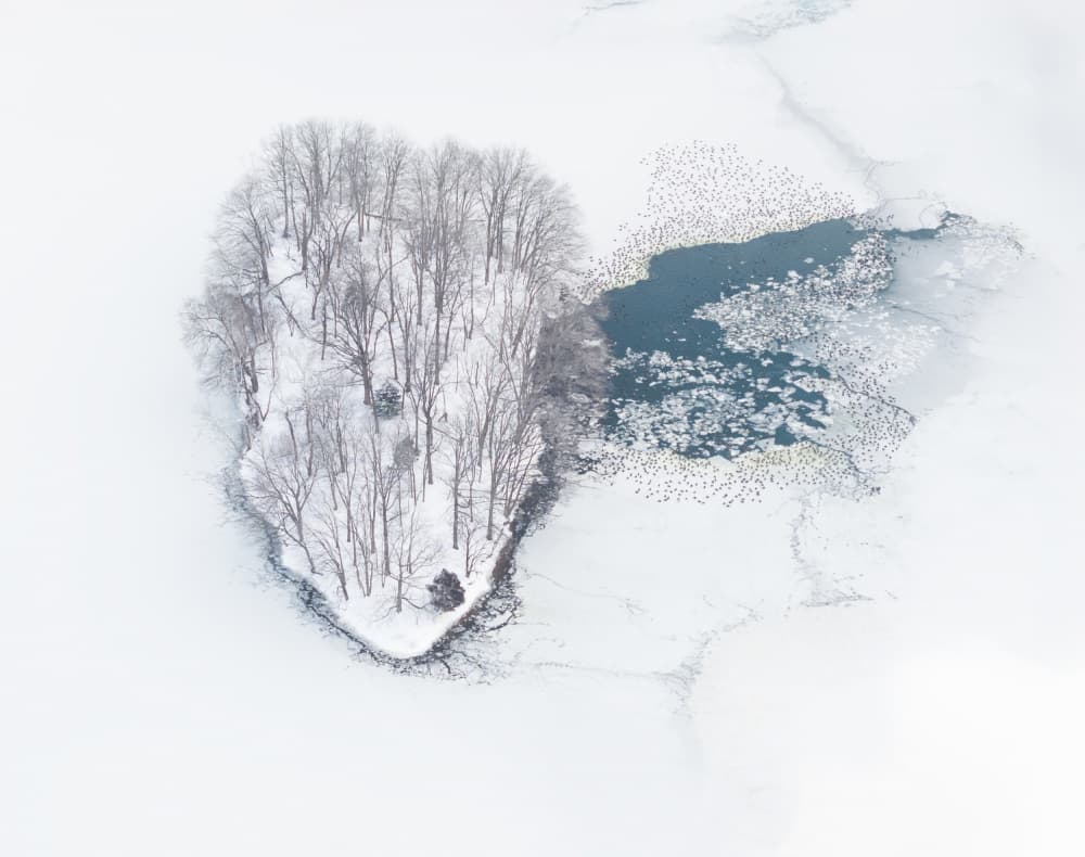Heart Island Winter by Ruiqing P. — canvas wall art