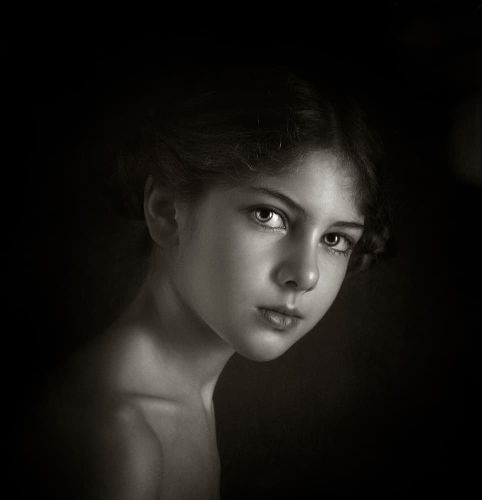 Contemplative Young Girl by Svetlana Melik-Nubarova — canvas wall art