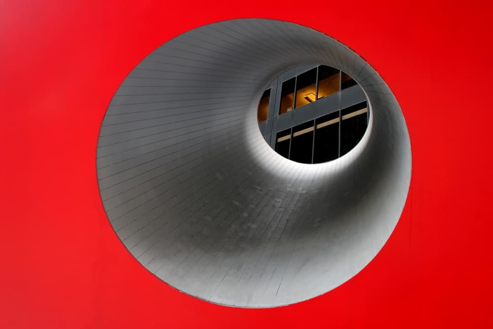 Red Circle Window by Hans-Wolfgang Hawerkamp — canvas wall art