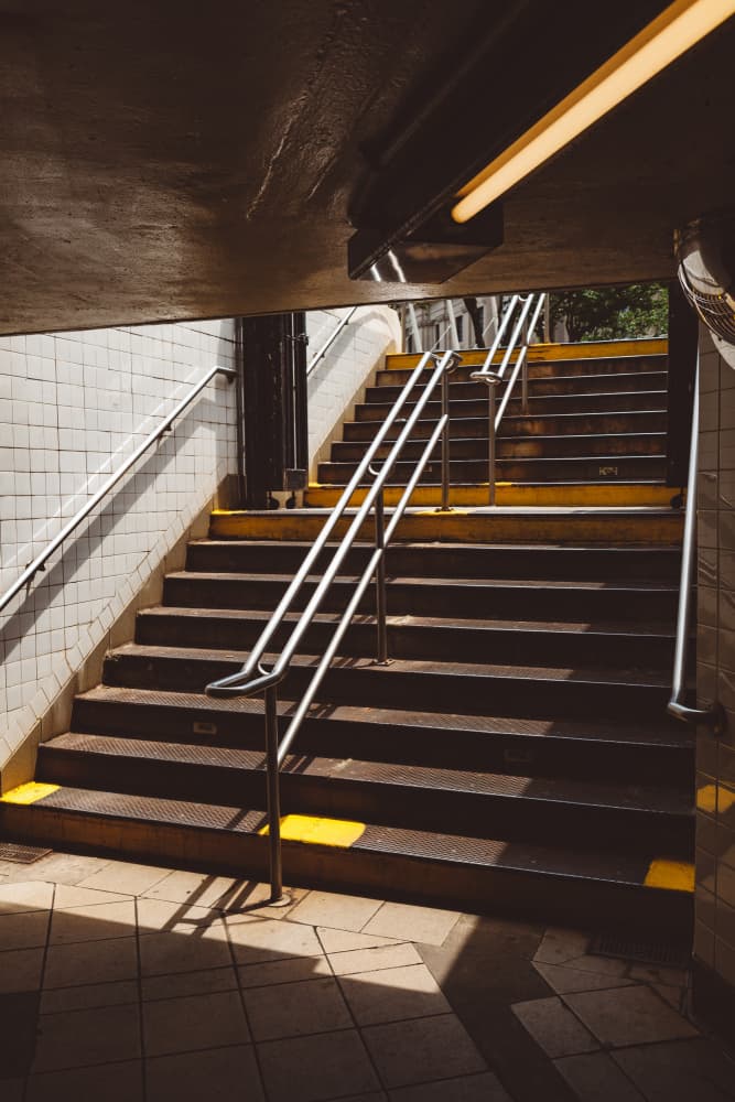 Ascending Subway Stairs by Bethany Young — canvas wall art