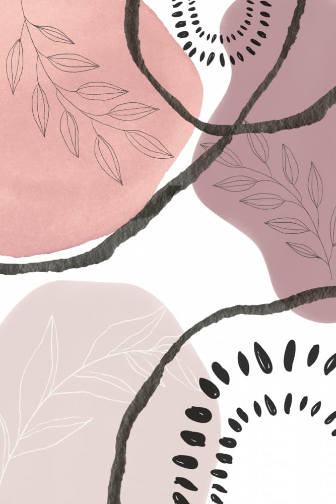 Pink Abstract Botanicals by Sally Ann Moss — canvas wall art