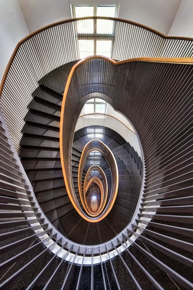 Modern Spiral Staircase by Renate Reichert — canvas wall art